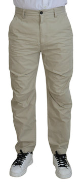 Pantalon décontracté droit en coton beige pour homme de Dsquared²
