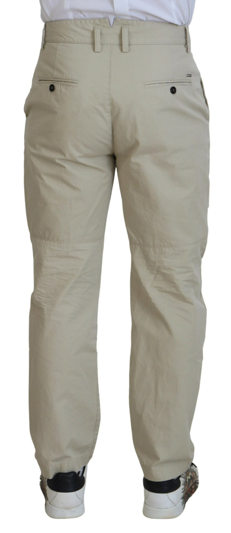 Pantalon décontracté droit en coton beige pour homme de Dsquared²