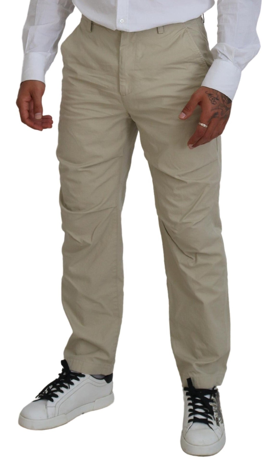 Pantalon décontracté droit en coton beige pour homme de Dsquared²