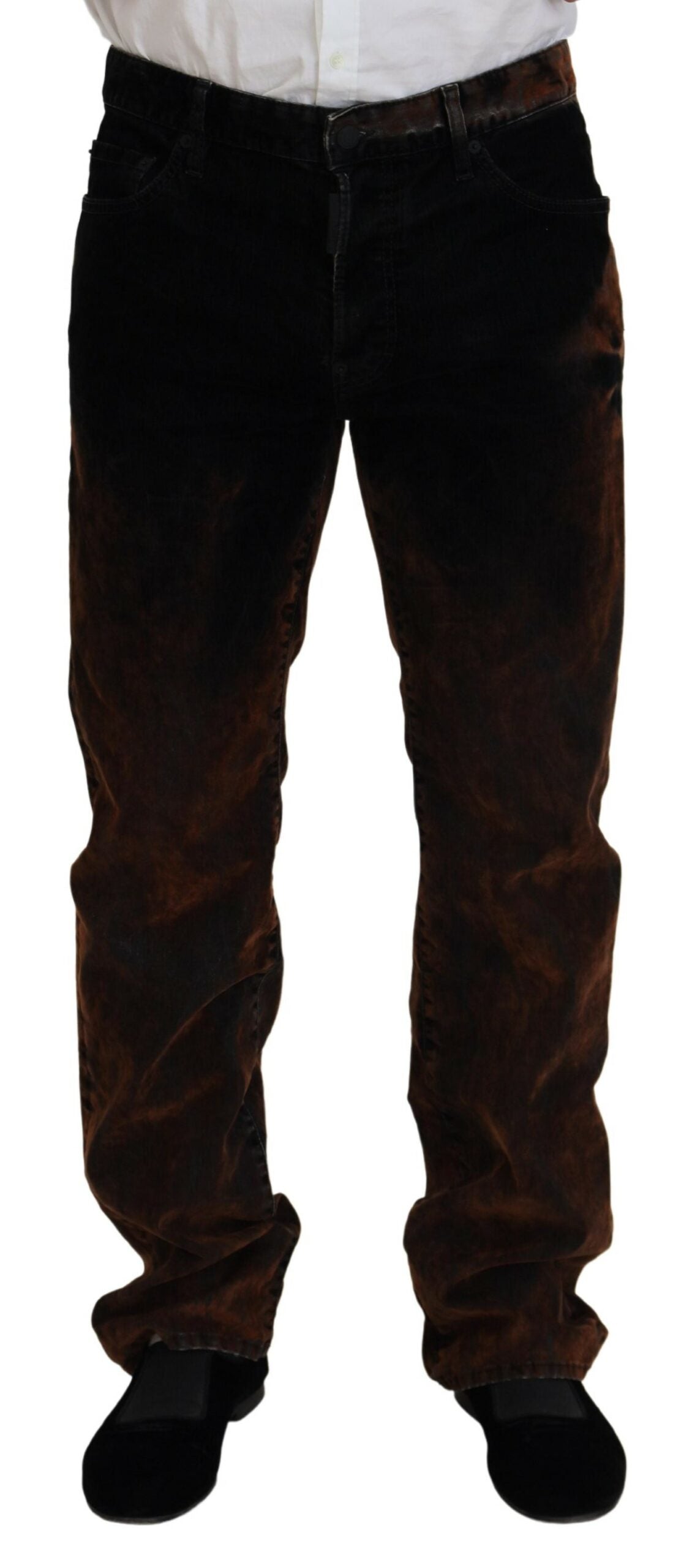 Dsquared² Jeans décontractés en coton droit, couleur brun lavé
