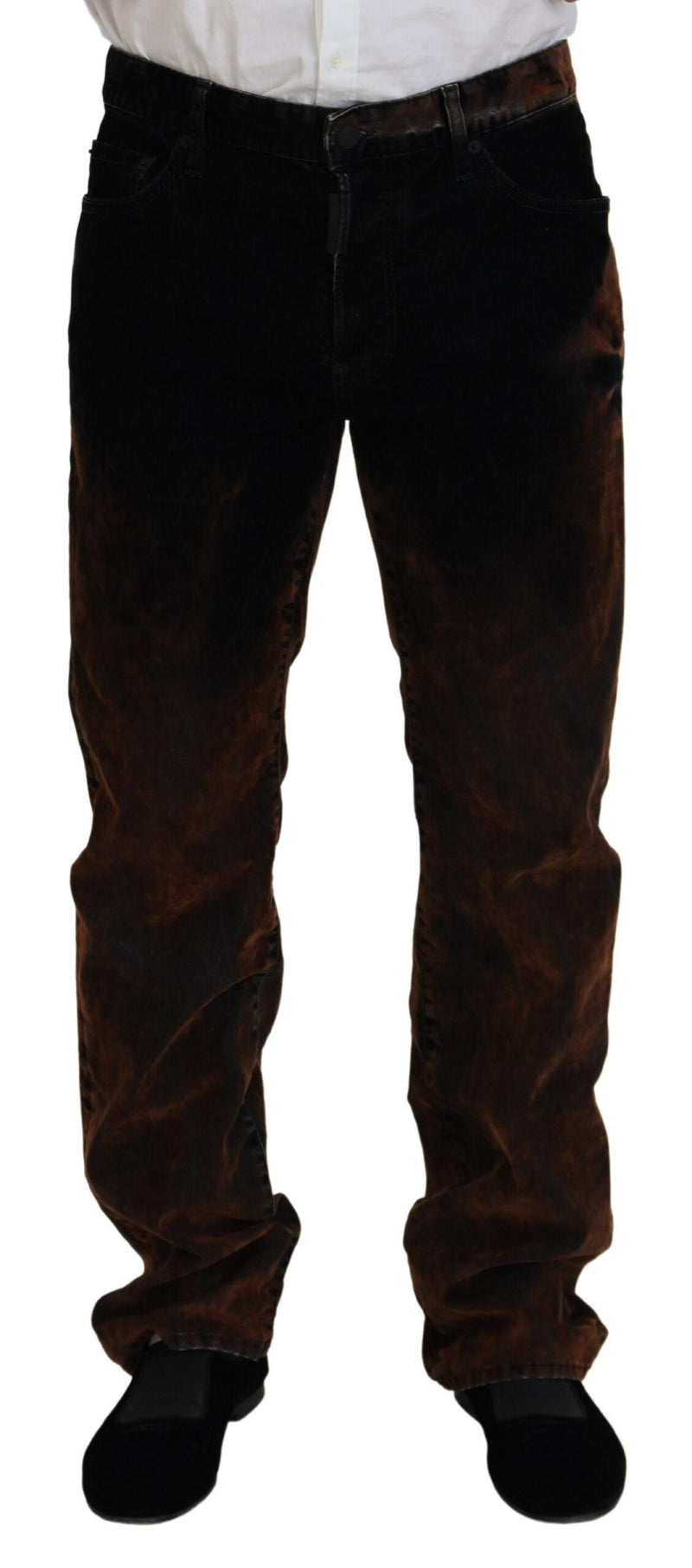 Dsquared² Jeans décontractés en coton droit, couleur brun lavé