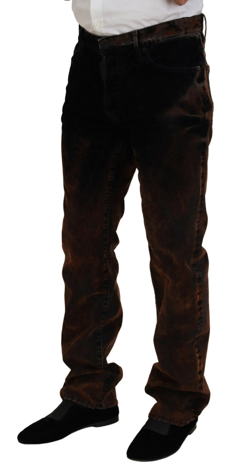 Dsquared² Jeans décontractés en coton droit, couleur brun lavé
