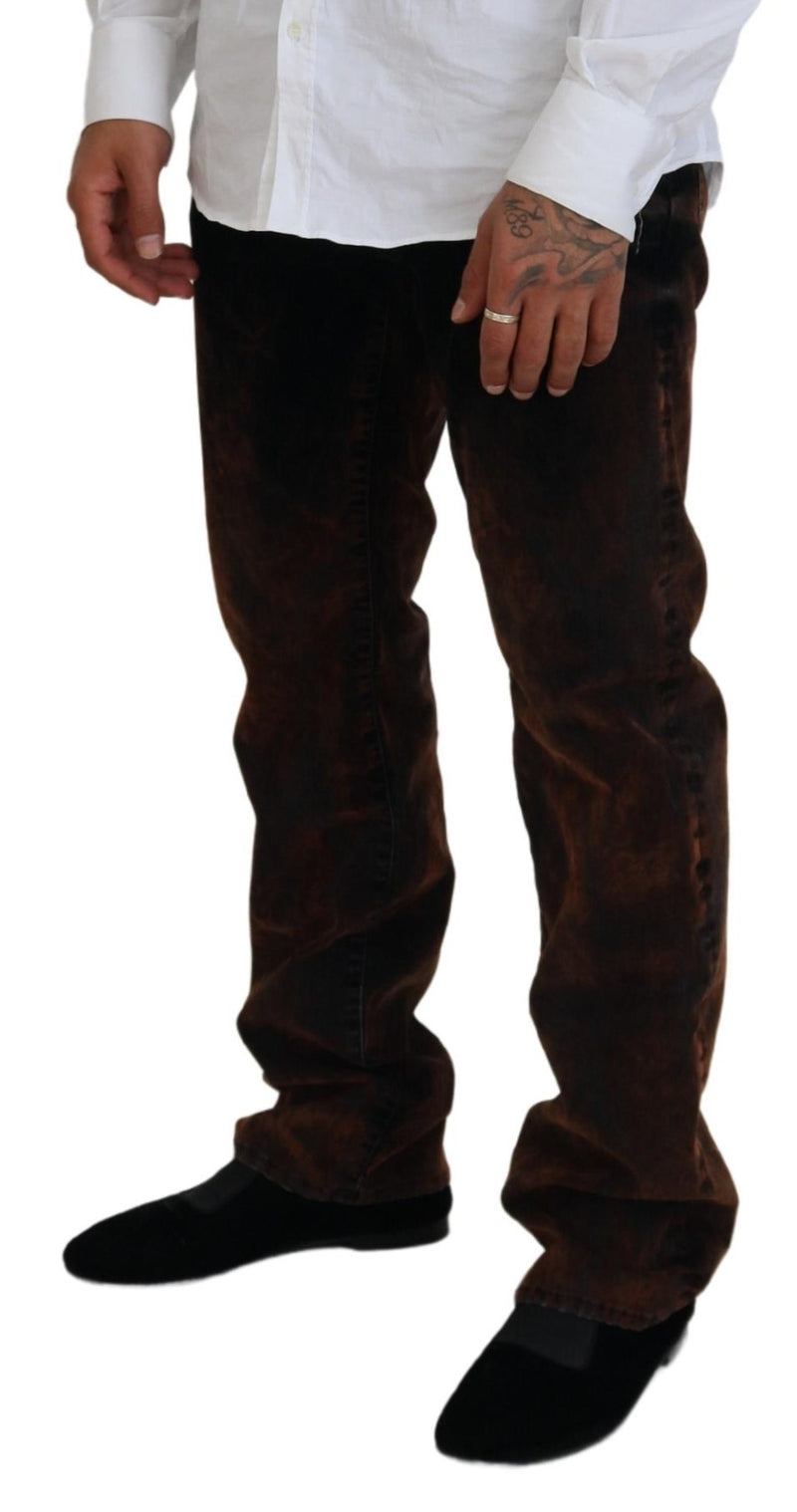 Dsquared² Jeans décontractés en coton droit, couleur brun lavé