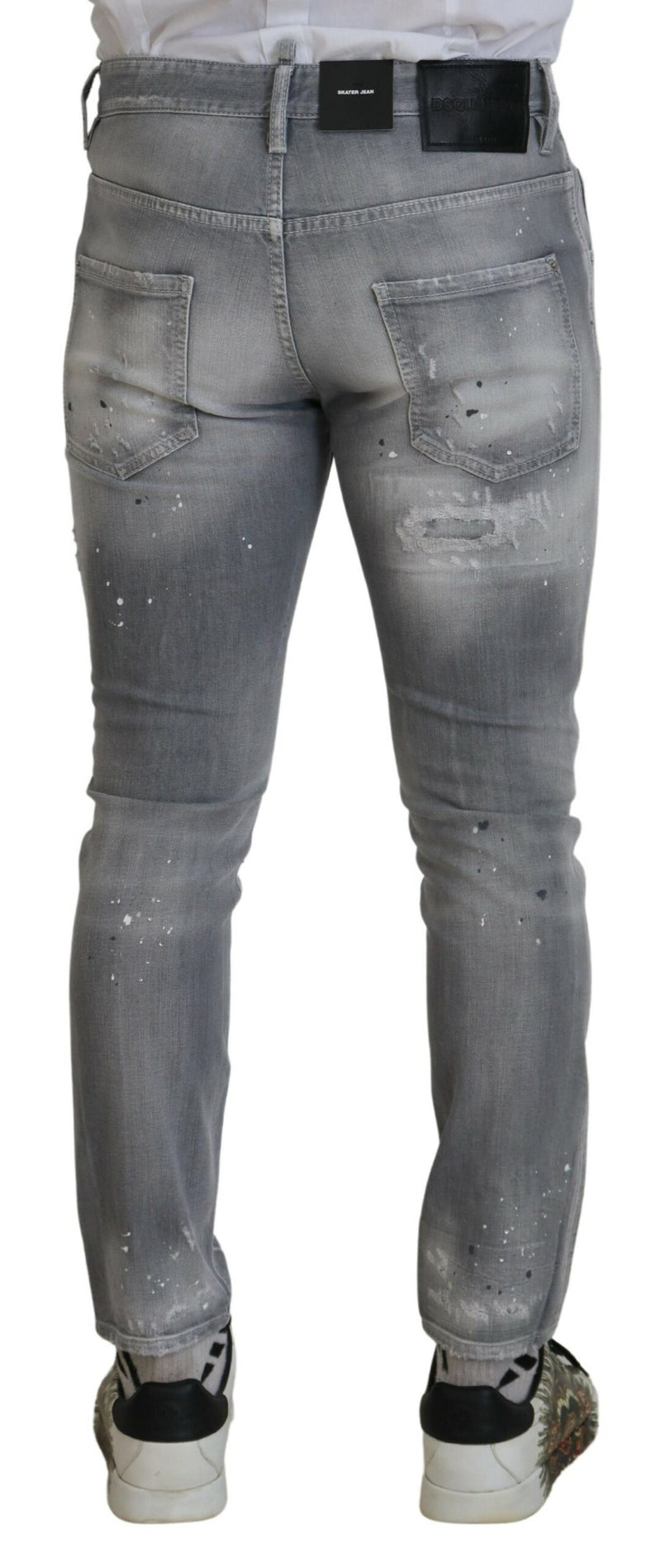 Jean en coton délavé gris, coupe slim et décontractée pour homme de Dsquared²