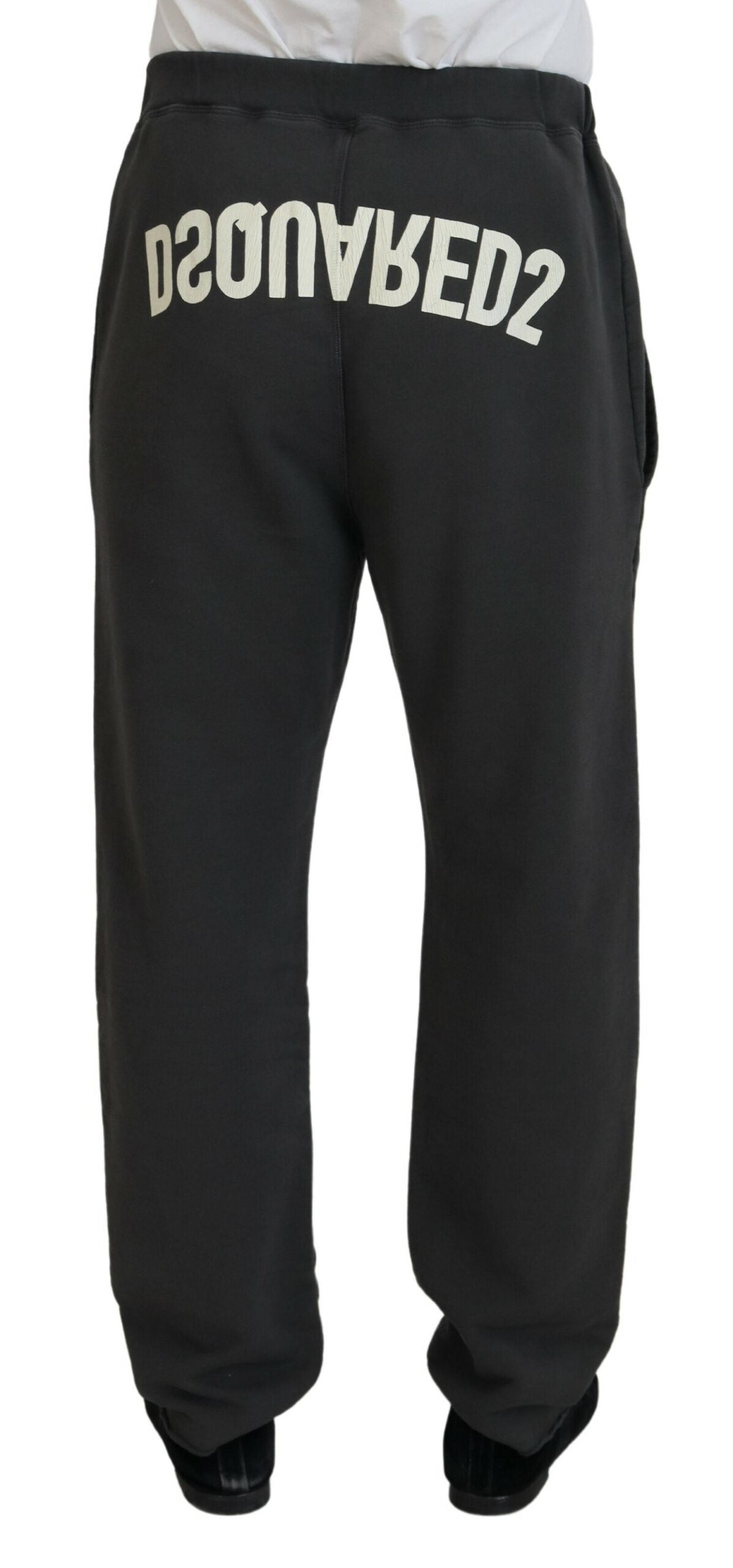 Pantalon décontracté déchiré en coton gris foncé pour homme de Dsquared²