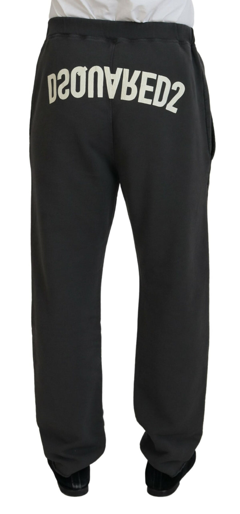 Pantalon décontracté déchiré en coton gris foncé pour homme de Dsquared²