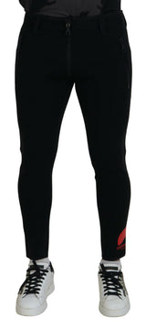 Pantalon slim à imprimé logo en polyamide avec logo au dos de Dsquared²