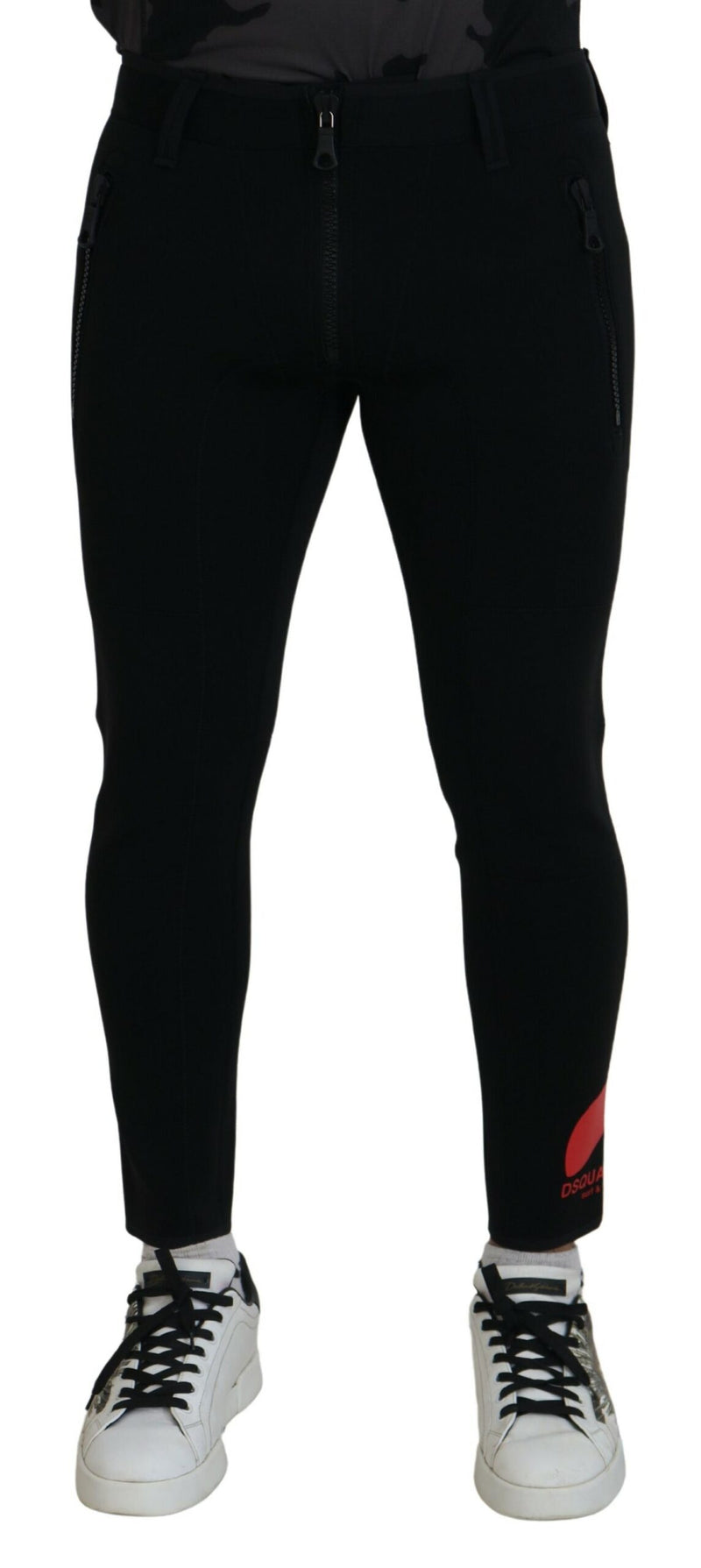 Pantalon slim à imprimé logo en polyamide avec logo au dos de Dsquared²