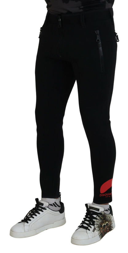 Pantalon slim à imprimé logo en polyamide avec logo au dos de Dsquared²