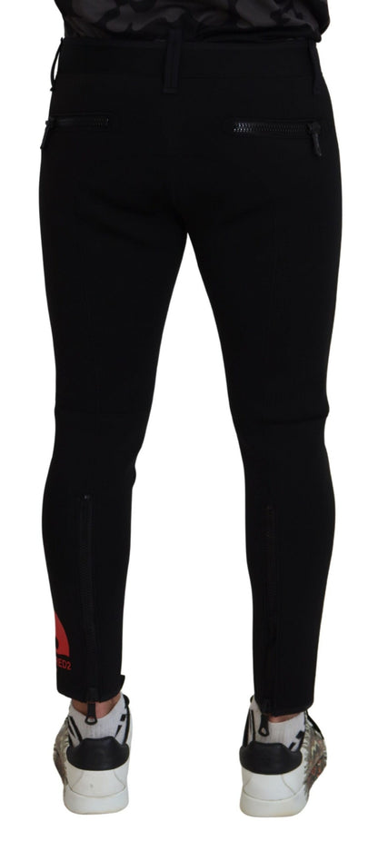 Pantalon slim à imprimé logo en polyamide avec logo au dos de Dsquared²