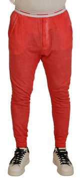 Pantalon de Nuit Orange en Coton Élastique Dsquared²