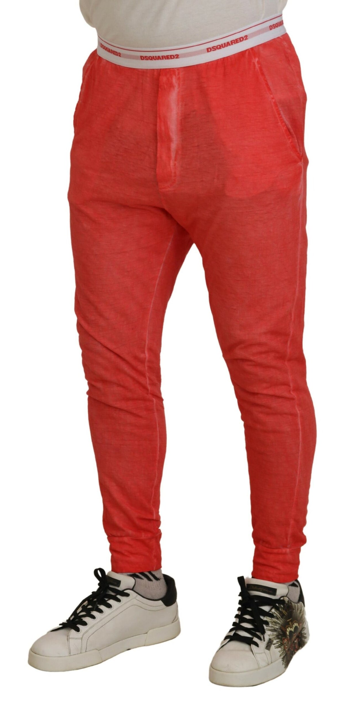 Pantalon de Nuit Orange en Coton Élastique Dsquared²