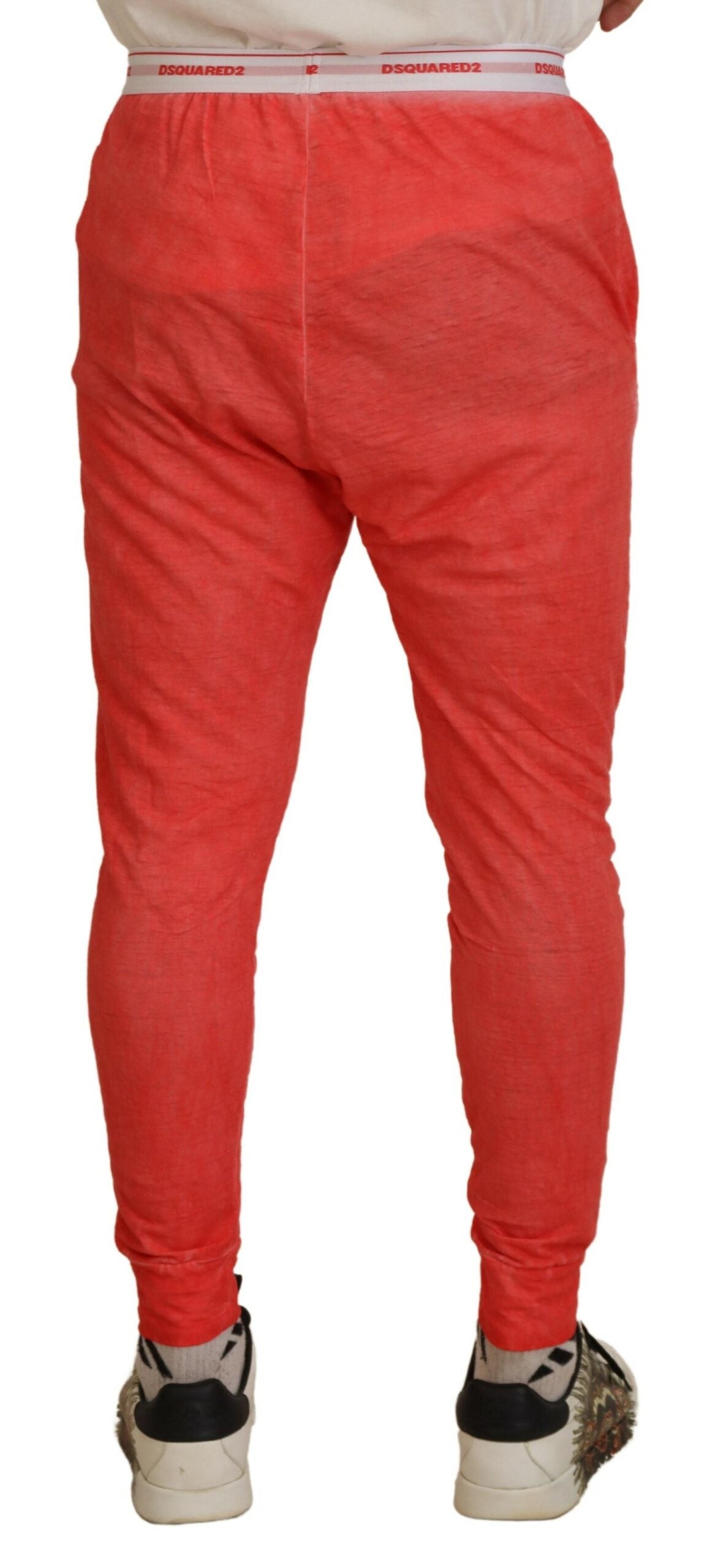 Pantalon de Nuit Orange en Coton Élastique Dsquared²