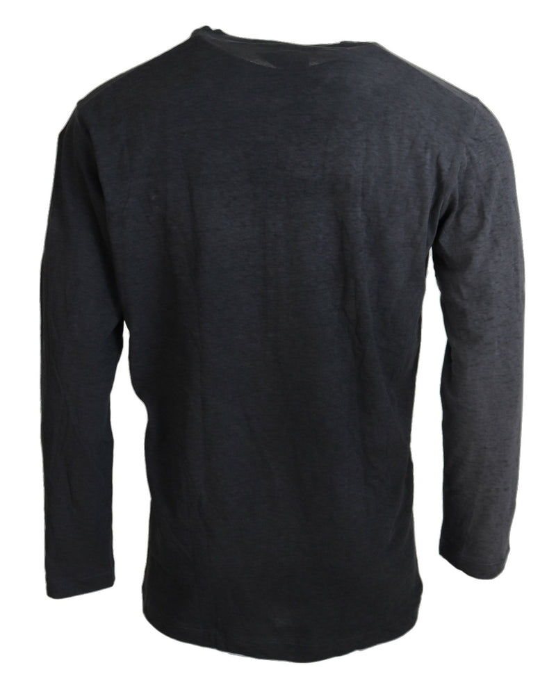 Pull en coton et lin noir à manches longues de Dsquared²