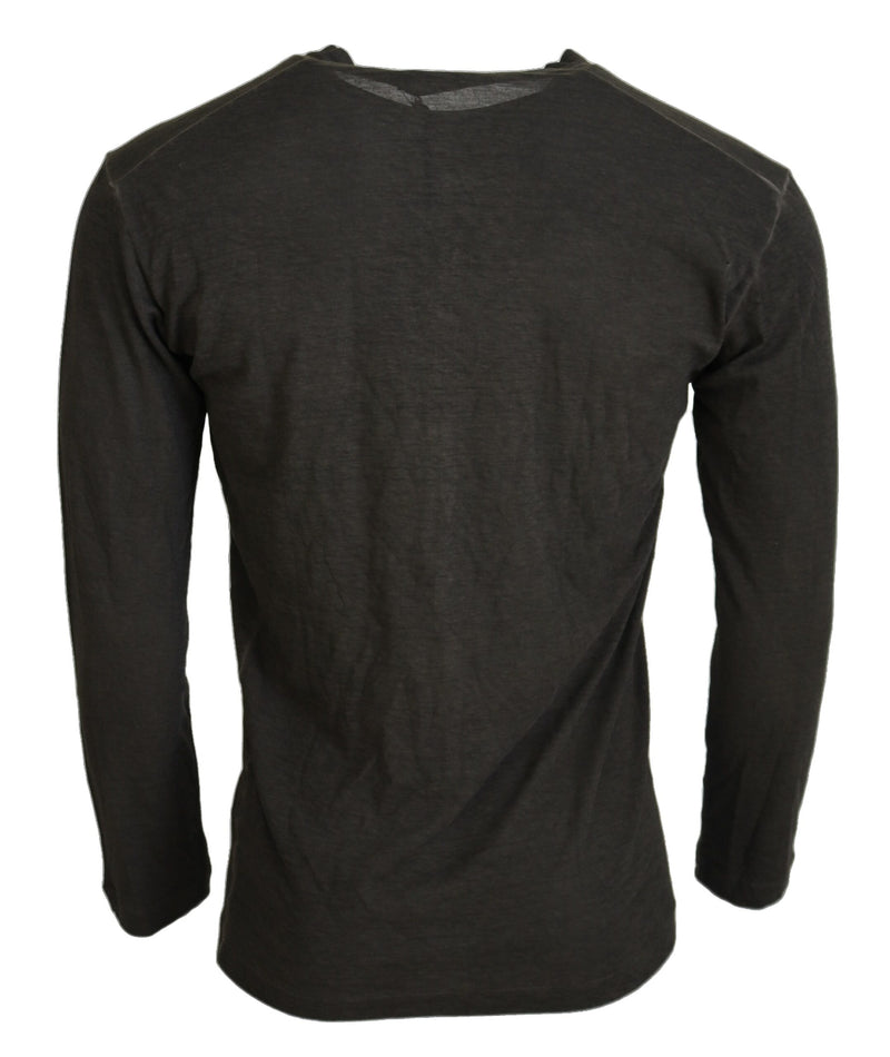 Pull en coton et lin gris à manches longues de Dsquared²