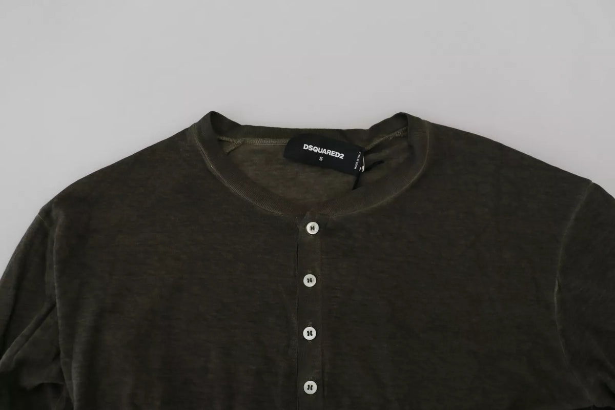 Pull en coton et lin gris à manches longues de Dsquared²