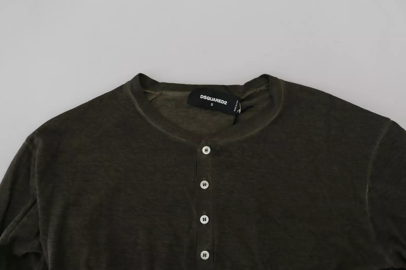 Pull en coton et lin gris à manches longues de Dsquared²