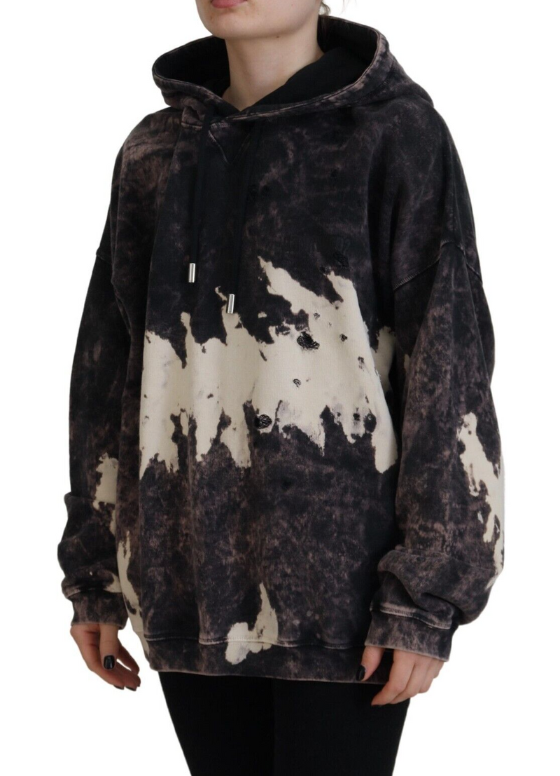 Dsquared² Multicolor Dye Cotton Hoodie Sweatshirt