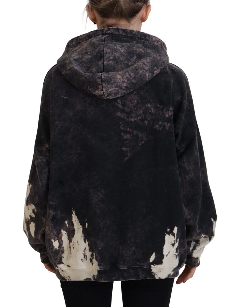 Dsquared² Multicolor Dye Cotton Hoodie Sweatshirt