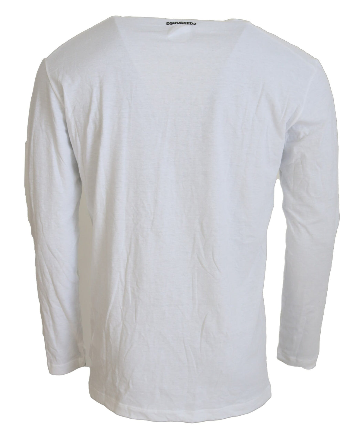 Pull en coton et lin blanc à manches longues Dsquared²