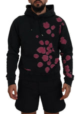 Sweat à capuche en coton noir tie-dye Dsquared²