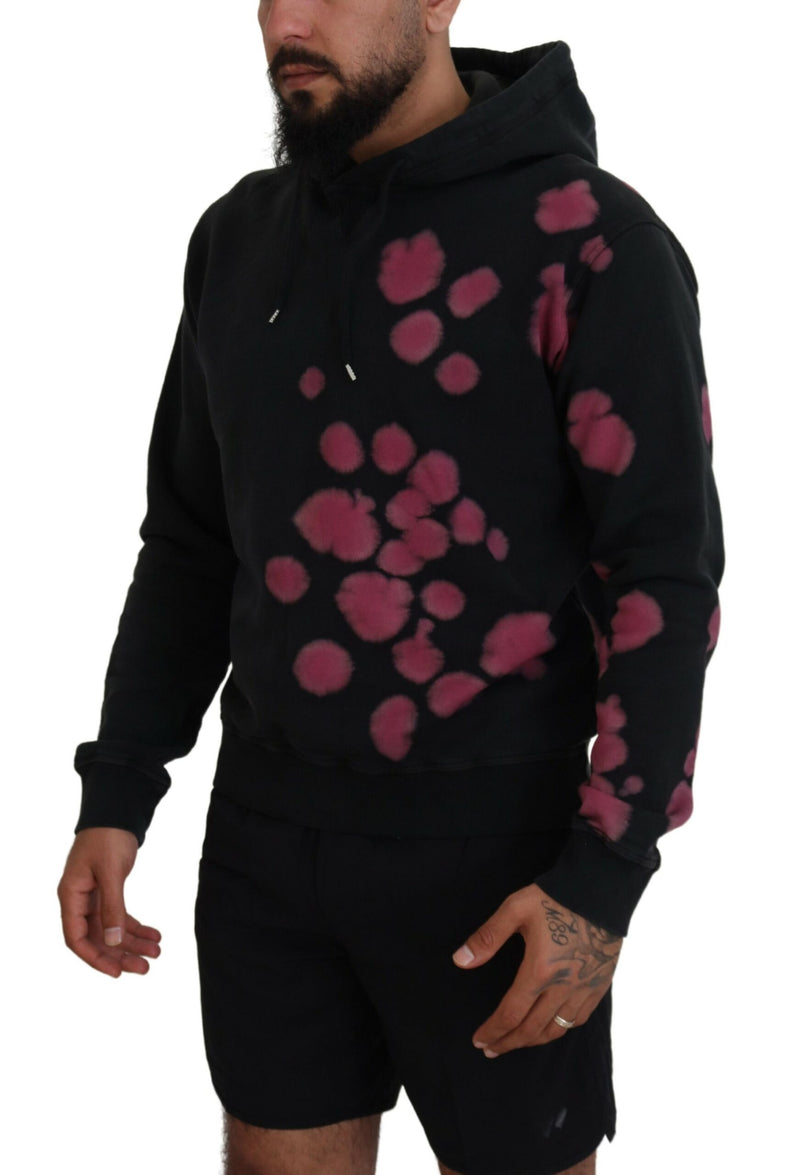 Sweat à capuche en coton noir tie-dye Dsquared²