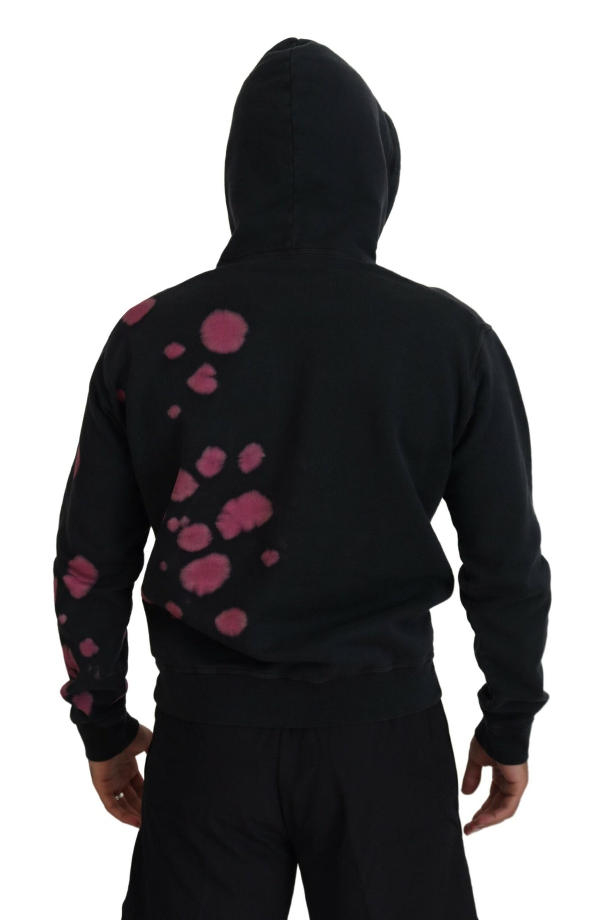 Sweat à capuche en coton noir tie-dye Dsquared²