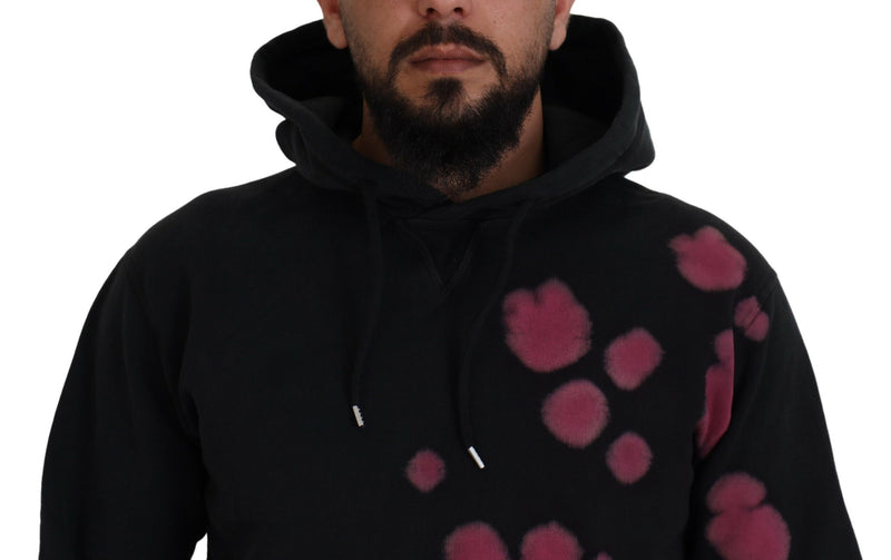 Sweat à capuche en coton noir tie-dye Dsquared²