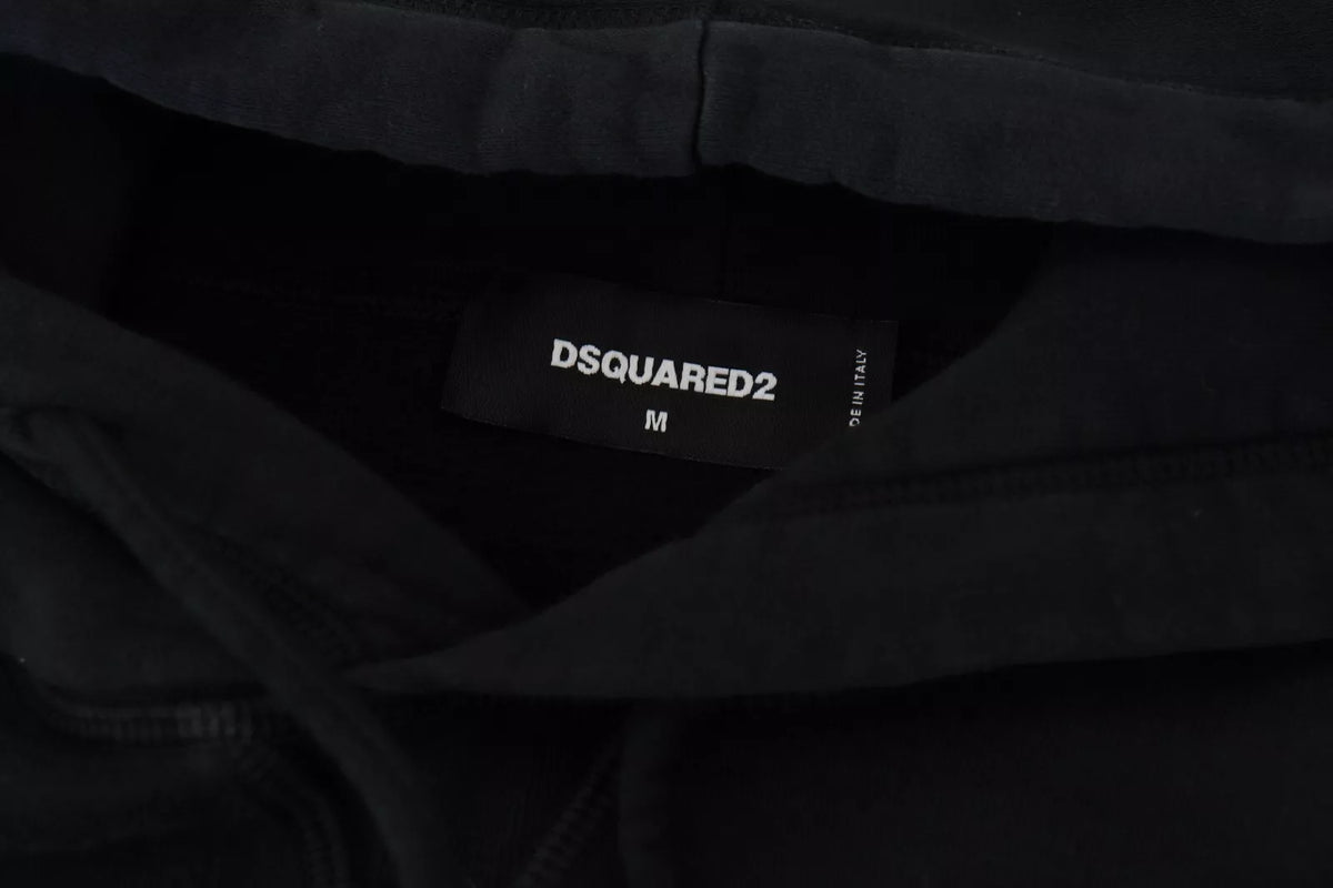 Sweat à capuche en coton noir tie-dye Dsquared²