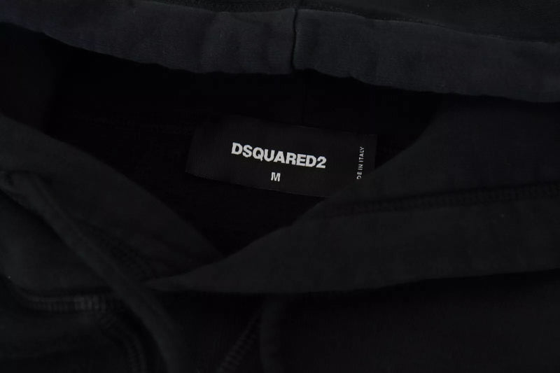 Sweat à capuche en coton noir tie-dye Dsquared²
