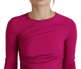 Robe Mini Fuchsia à Manches Longues Ruchée Dsquared²