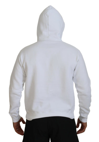 Dsquared² Witte katoenen hoodie met print, heren trui.