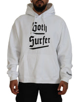 Pull à capuche en coton blanc pour homme avec imprimé Dsquared²