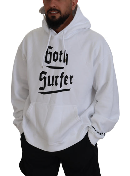 Pull à capuche en coton blanc pour homme avec imprimé Dsquared²