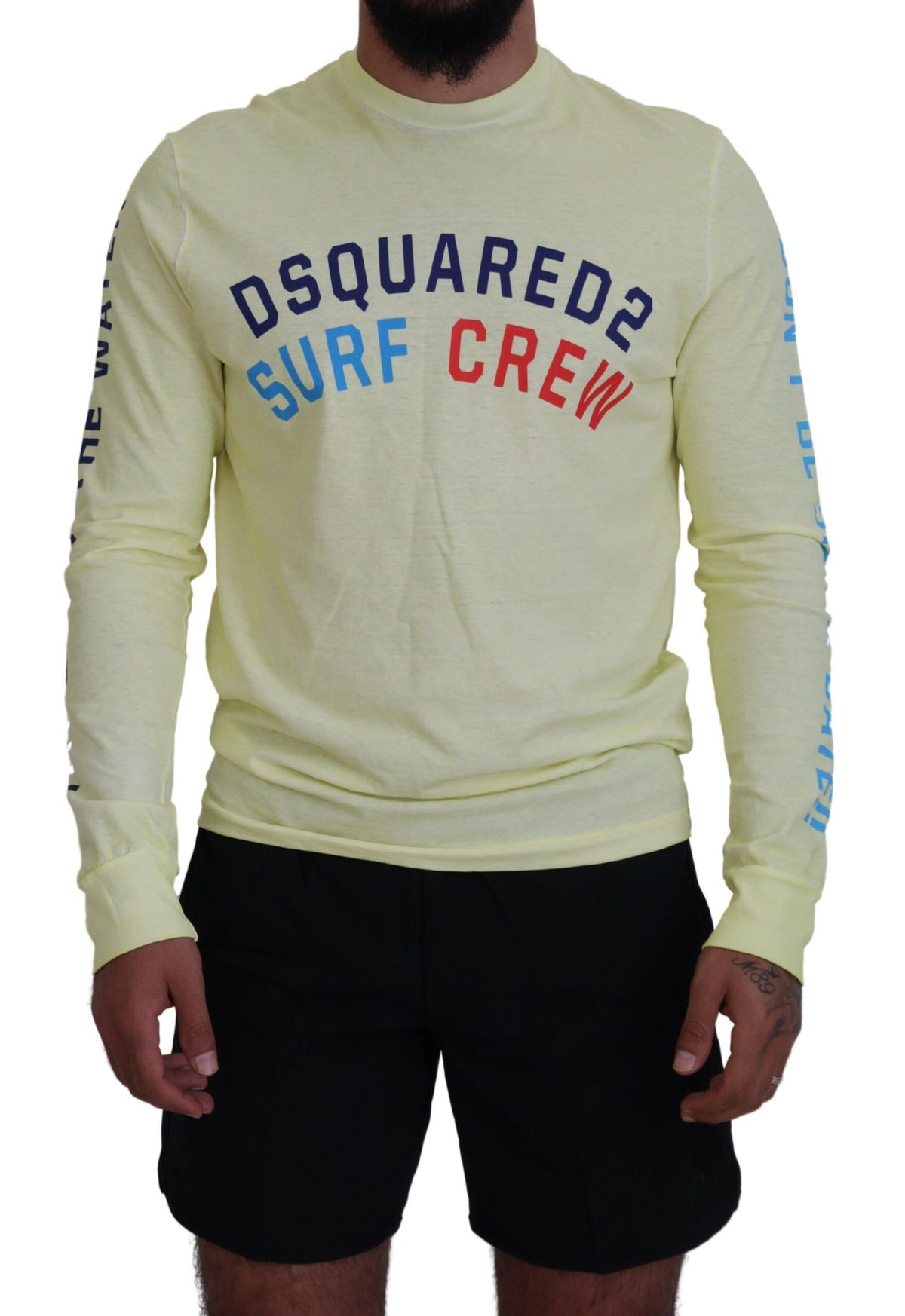 T-shirt à manches longues Dsquared² jaune à imprimé coloré