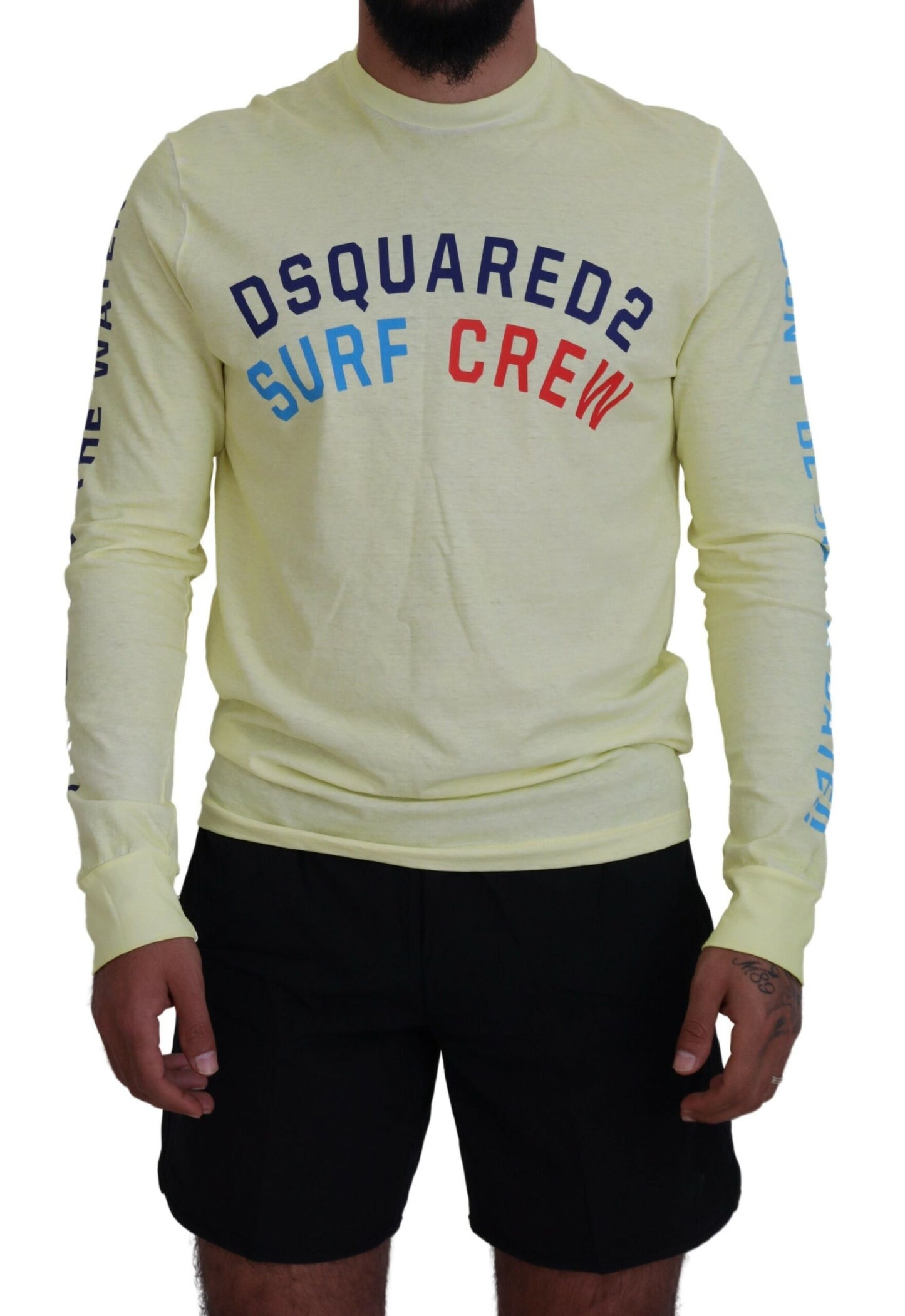 Dsquared² Geel Kleurrijk Bedrukt T-shirt met Lange Mouwen