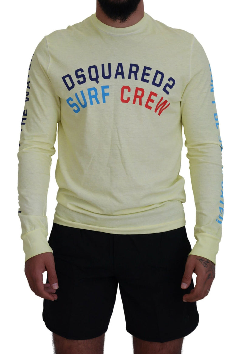 T-shirt à manches longues Dsquared² jaune à imprimé coloré