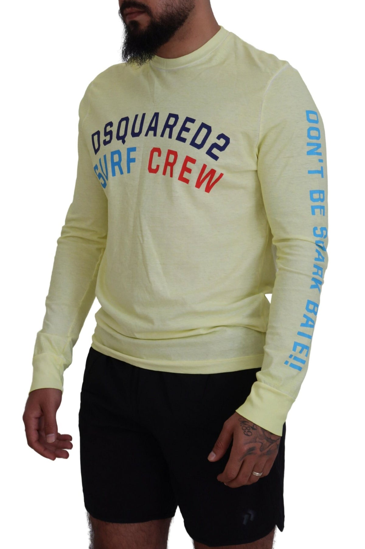 T-shirt à manches longues Dsquared² jaune à imprimé coloré