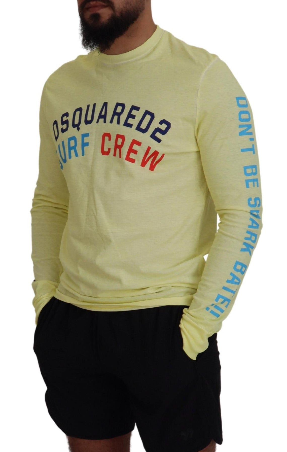 Dsquared² Geel Kleurrijk Bedrukt T-shirt met Lange Mouwen