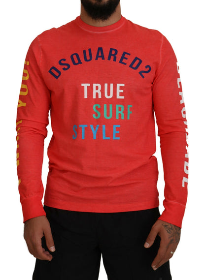 Dsquared² Oranje Kleurrijk Geprint T-shirt met Lange Mouwen