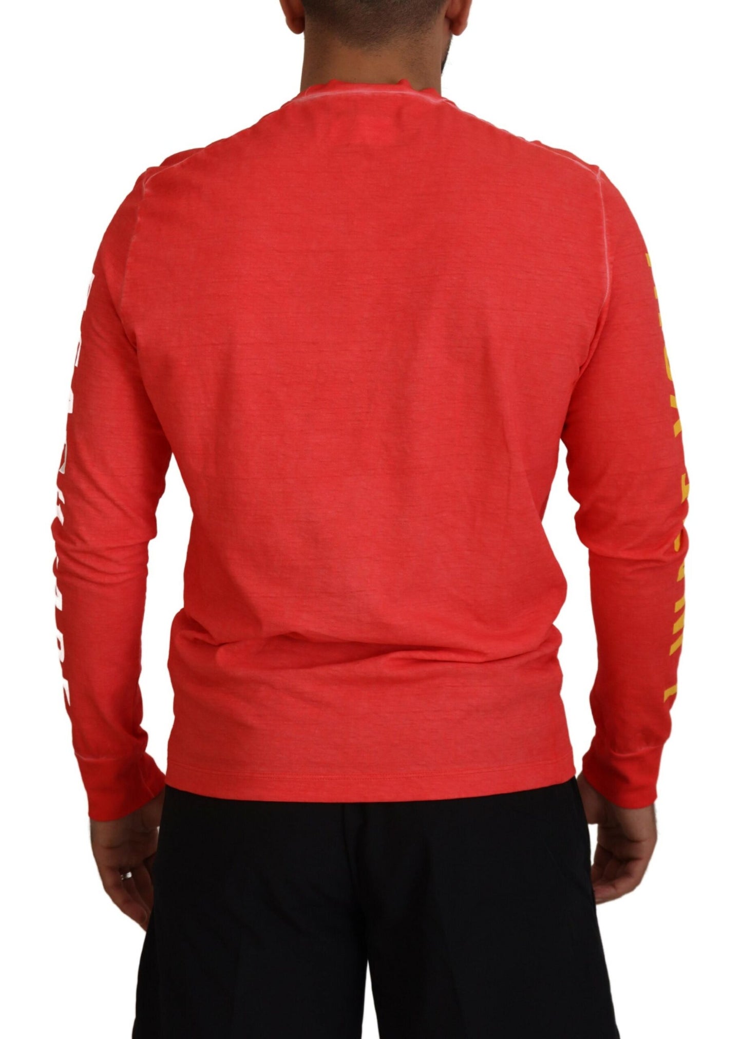 Dsquared² Oranje Kleurrijk Geprint T-shirt met Lange Mouwen