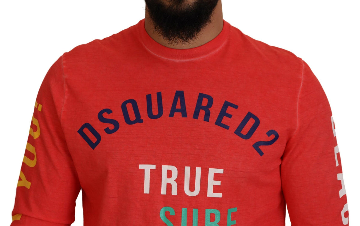 T-shirt Dsquared² à manches longues, imprimé coloré orange.
