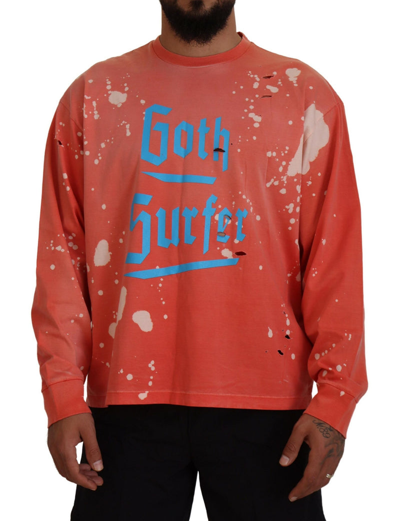 Pull en tricot à manches longues à imprimé orange Dsquared²