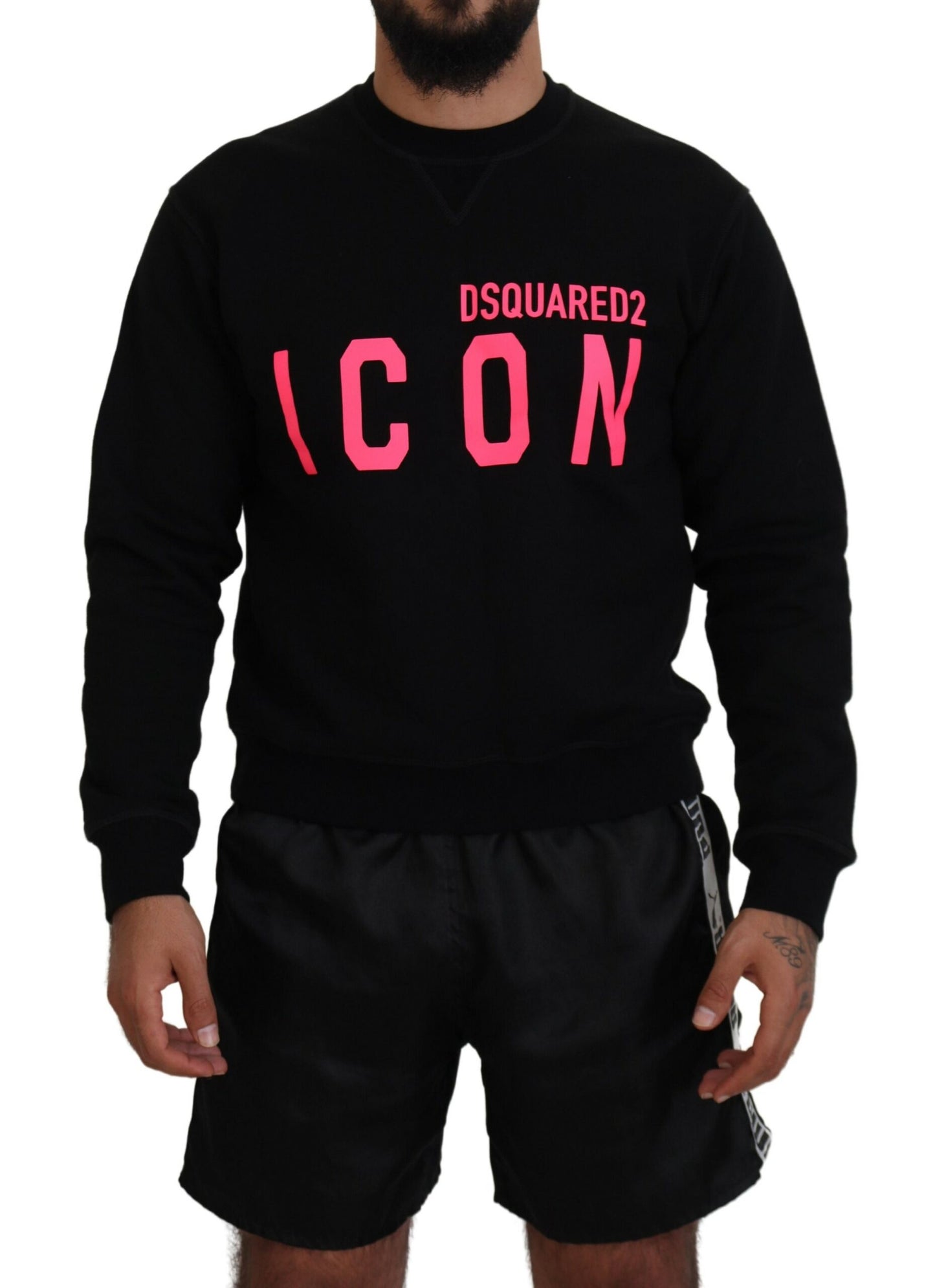 Pull en jersey à manches longues noir imprimé Dsquared²