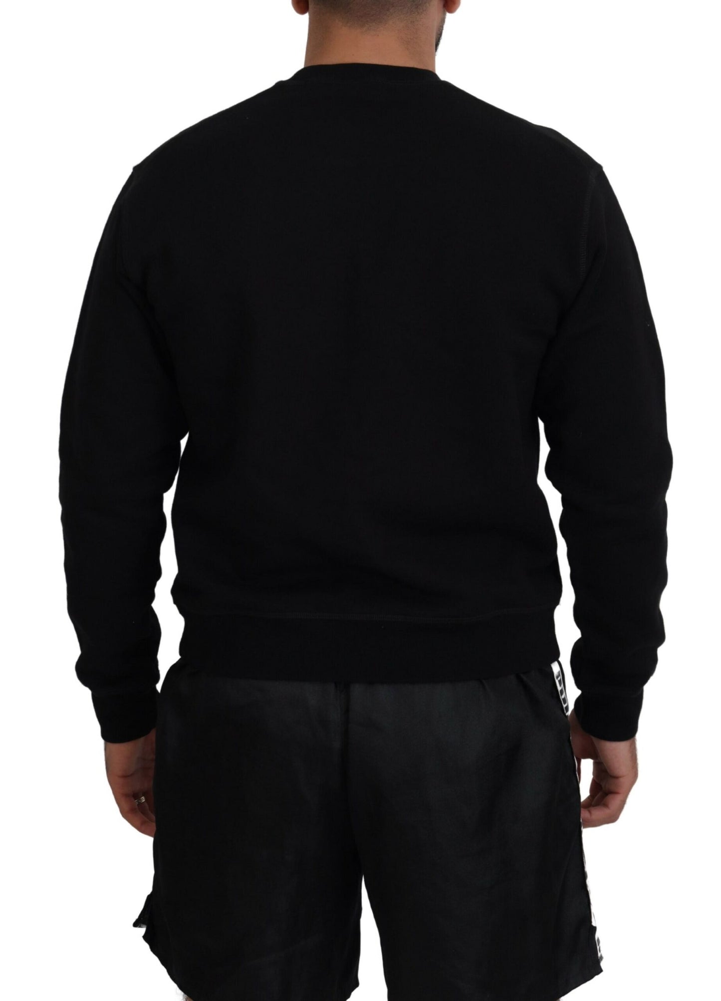 Pull en jersey à manches longues noir imprimé Dsquared²