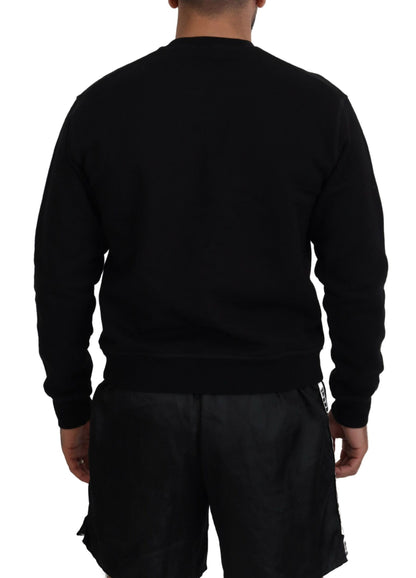 Pull en jersey à manches longues noir imprimé Dsquared²
