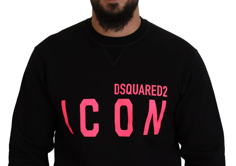 Pull en jersey à manches longues noir imprimé Dsquared²
