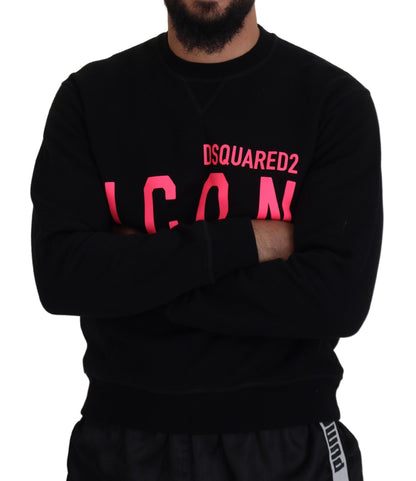 Pull en jersey à manches longues noir imprimé Dsquared²