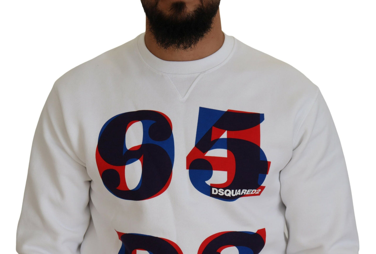 Dsquared² Witte gebreide trui met lange mouwen en opdruk