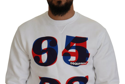 Dsquared² Witte gebreide trui met lange mouwen en opdruk